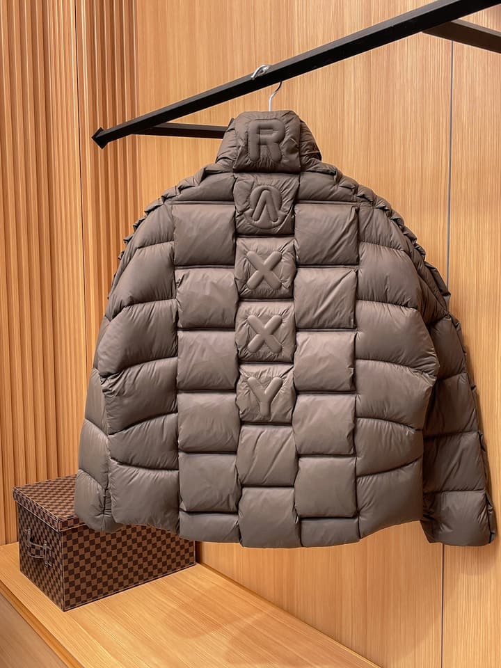 Moncler Stand Collar Embossed Down Jacket – Limited Edition in Black
