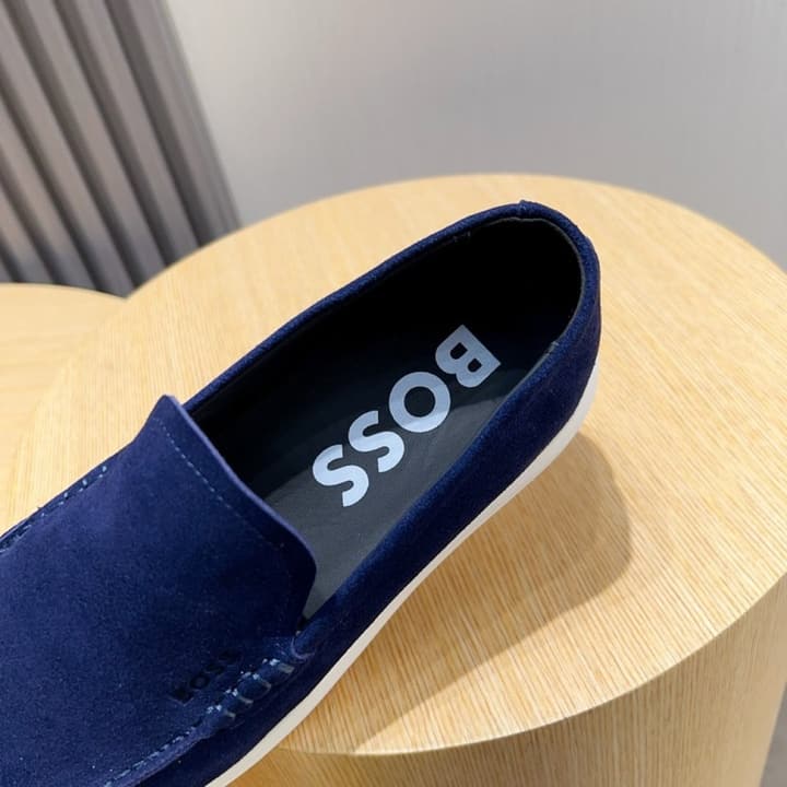 Boss Men's Luxury Leather Loafers in Black Leather