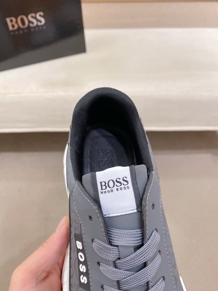 Boss Men's Casual Leather Sneakers in Blue