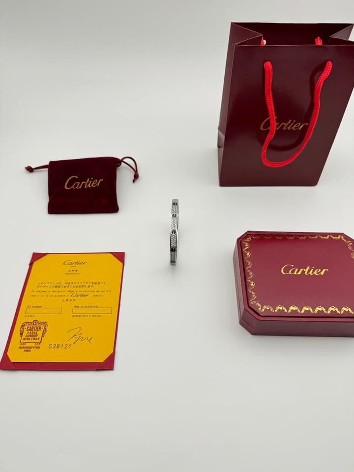 Cartier LOVE Pave Bracelet in Rose Gold Tone Bracelet