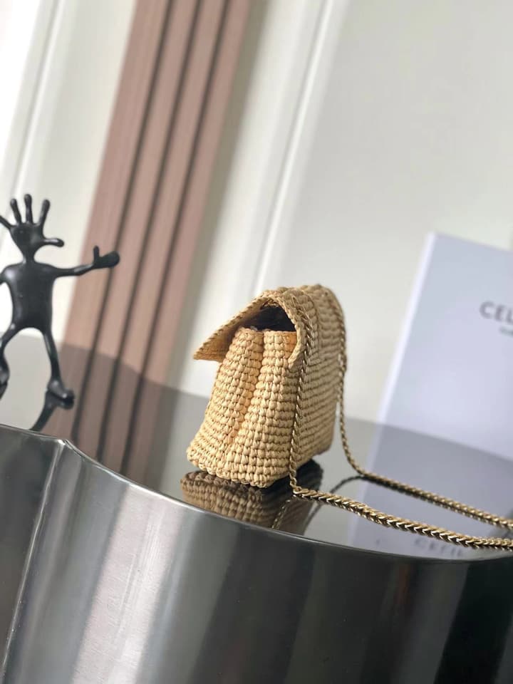 Celine Teen Victoire Small Woven Handbag – 2025 Collection – 25SS in Beige Quilted