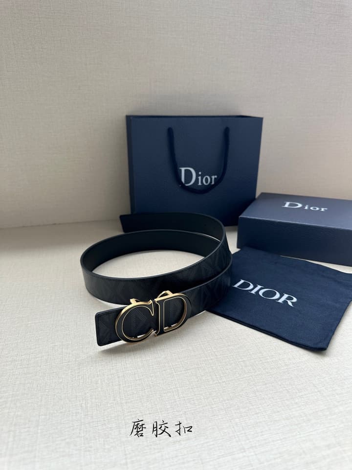 Dior CD Diamond Reversible Belt