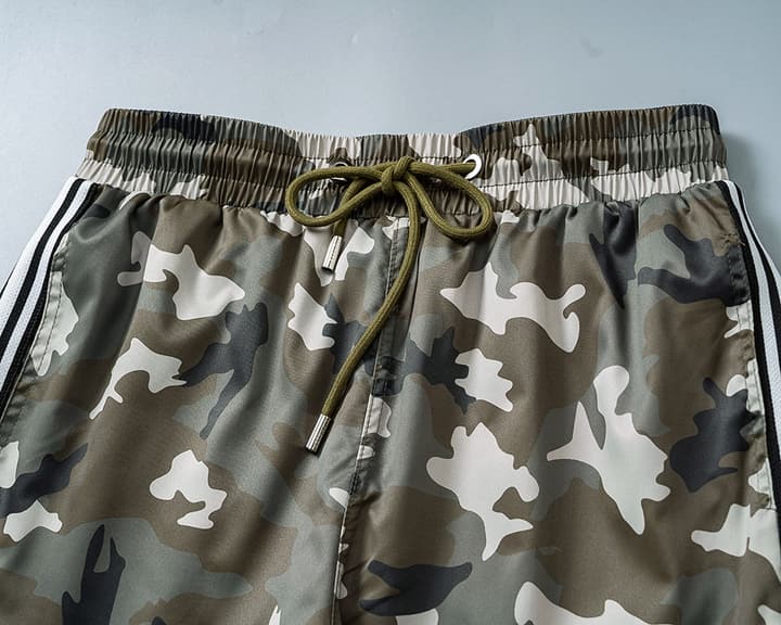 Moncler Camouflage Swim Trunks – Spring/Summer 2026 in Green Camouflage
