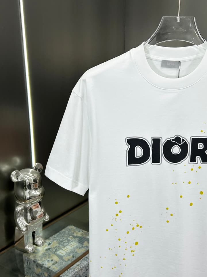 Dior 3D Logo High-Count Cotton T-Shirt – 2026SS in Black With Blue Graffiti Logo