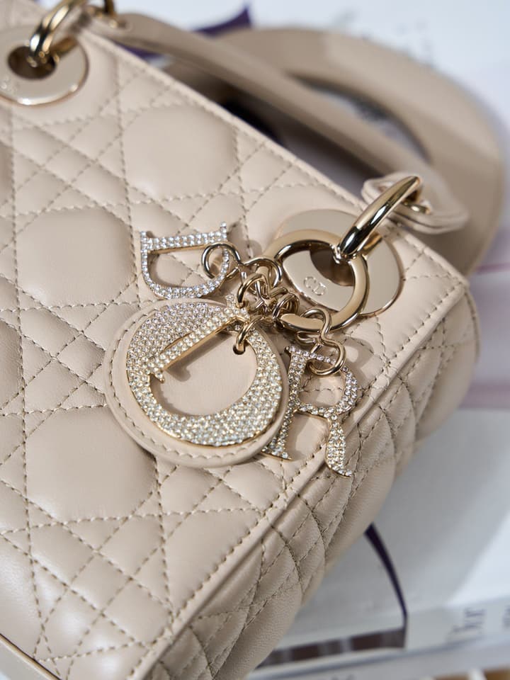 Dior Classic Lady Lambskin Handbag in Blush Pink