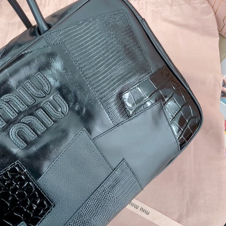 Miu Miu Patchwork Briefcase in Brown Patchwork