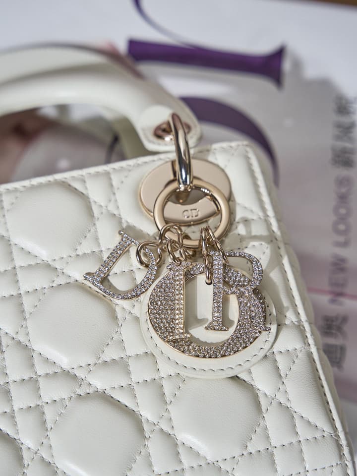 Dior Classic Lady Lambskin Handbag in Blush Pink