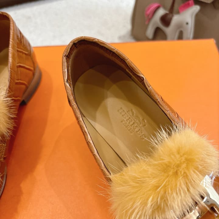 Hermès Mink Suede Loafers & Mules – Autumn/Winter Collection in Pale Tan Suede With Silver Hardware