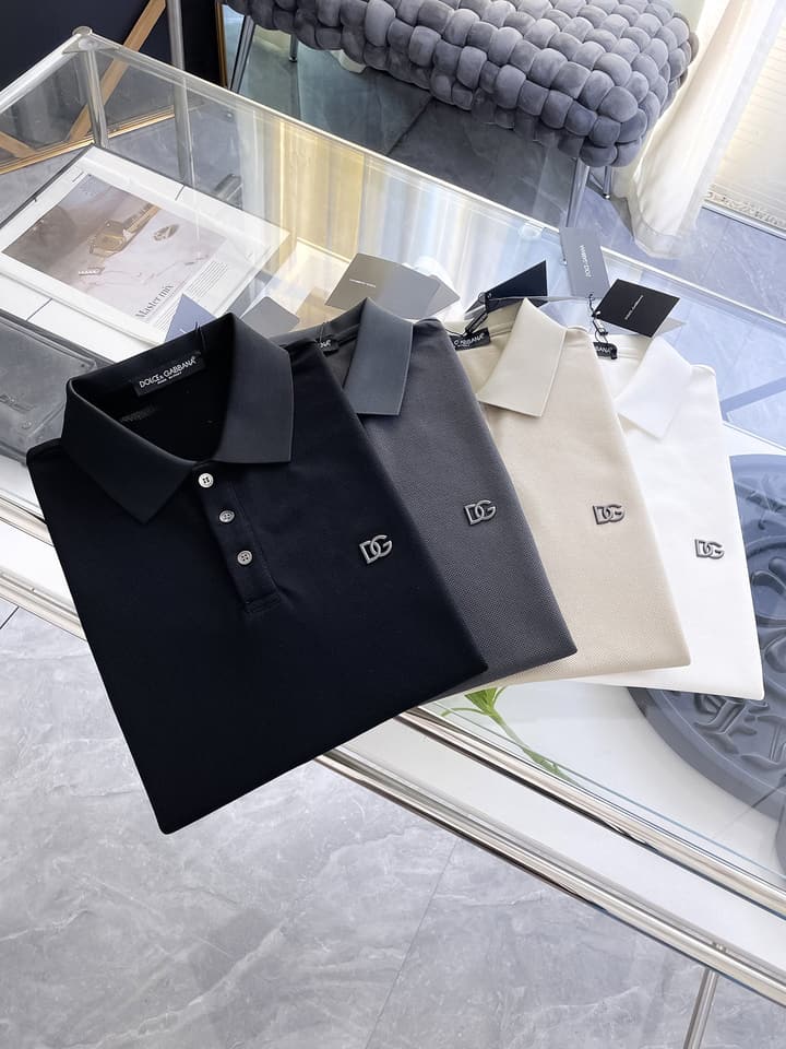 Dolce & Gabbana Minimalist Piqué Polo Shirt – Spring/Summer Collection – 2026 in Black Patch Logo