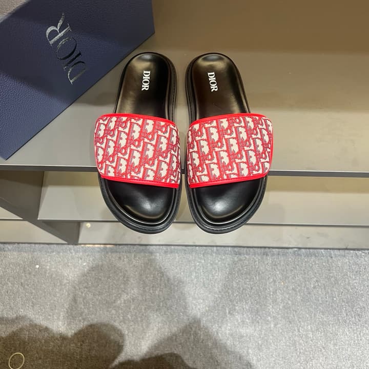 Dior Luxury Slides in Black Textured