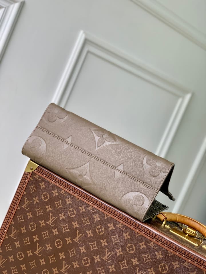Louis Vuitton Onthego Monogram Tote in Taupe Monogram Empreinte