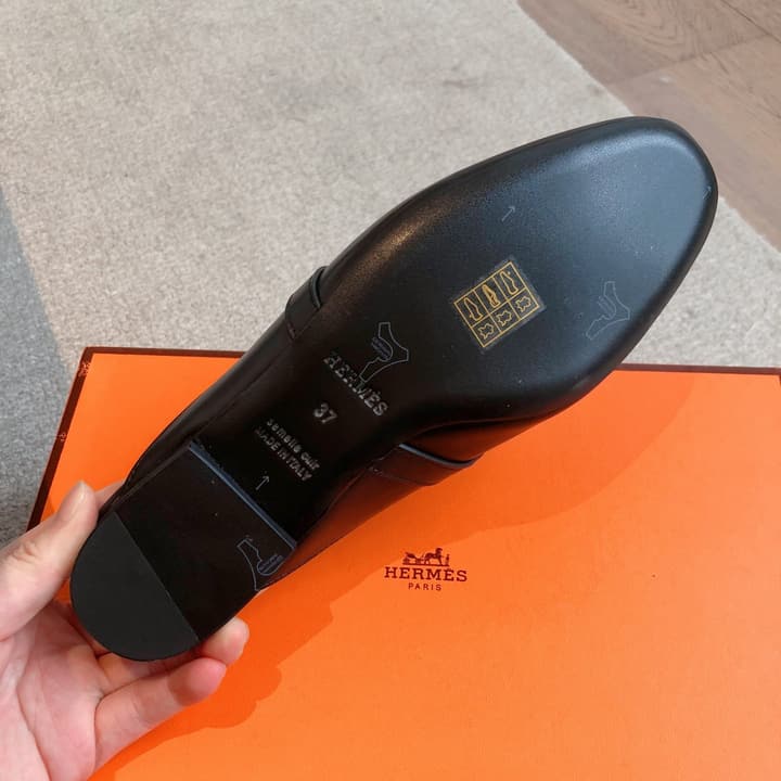Hermes Eclair Sandals – 2025 New Collection in Black Leather