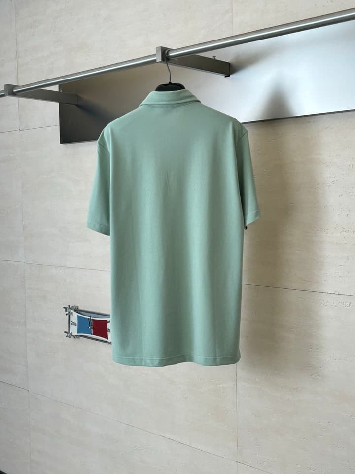 Loro Piana LP Logo Embroidered Pique Cotton Polo Shirt in Dark Brown