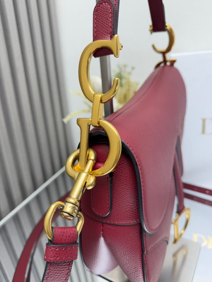 Dior Saddle Bag – Wine Red in Burgundy Red