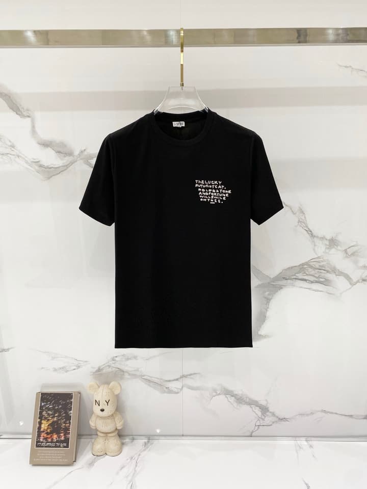 Loewe Cartoon Dog Embroidered T-Shirt in Black