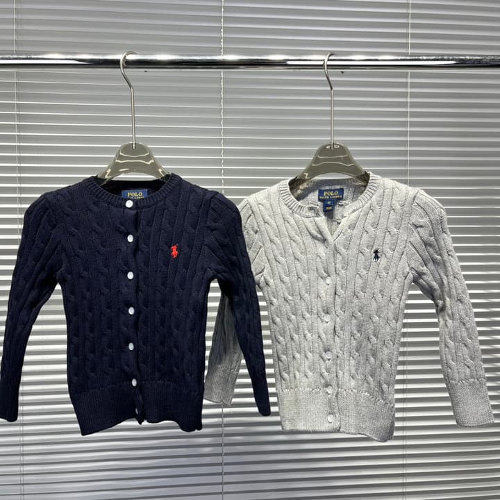 Ralph Lauren Cable Knit Cardigan – Kids Collection in Dark Navy Cable Knit