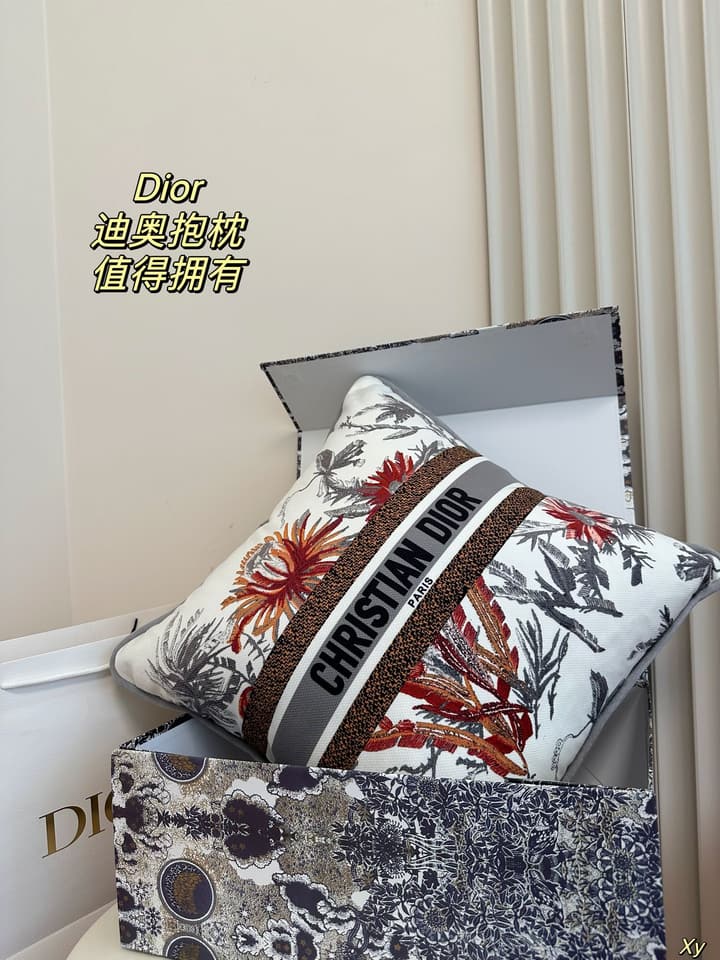 Dior Limited Edition Home Pillow in Black And White Toile Pattern