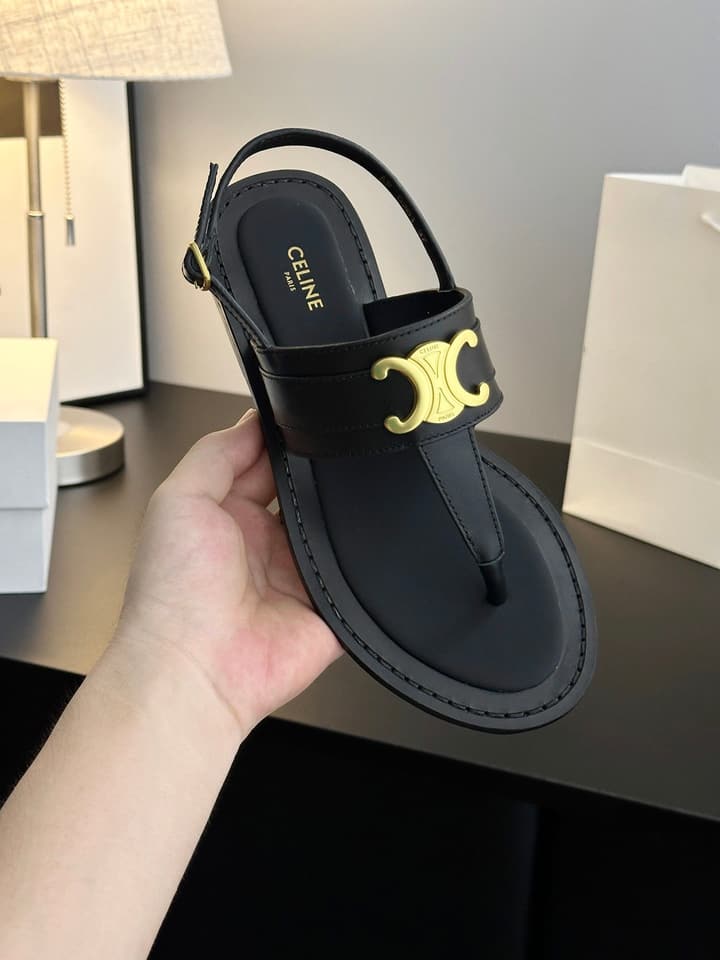 Celine Vintage Roman Sandals – SS Collection in Black