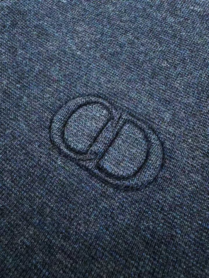 Dior Icon Zipper Sweater Cardigan in Deep Navy Blue