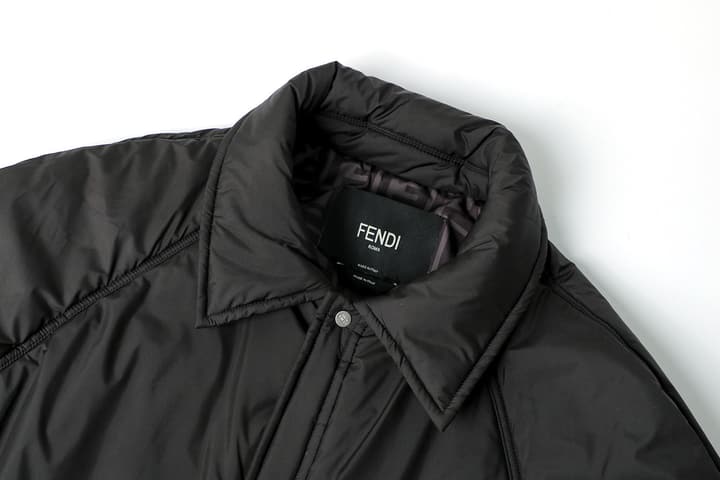 Fendi Collared Gabardine Jacket in Black Gabardine Jacket