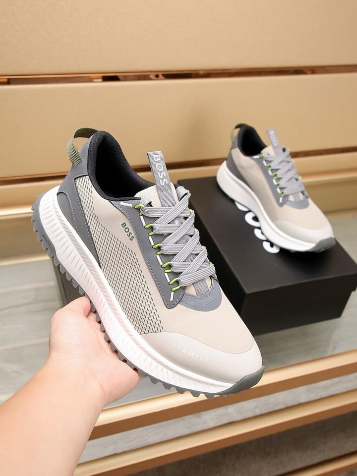Boss New Men's Athletic Sneakers in Monochromatic Black