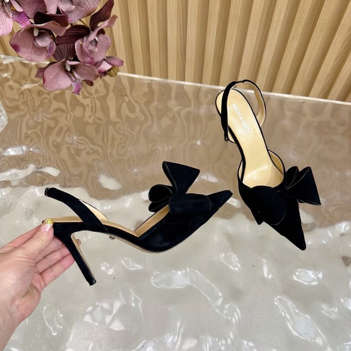 MACH & MACH Bingbing Bow High Heels – 2025 – 25SS in Black Suede With Bow