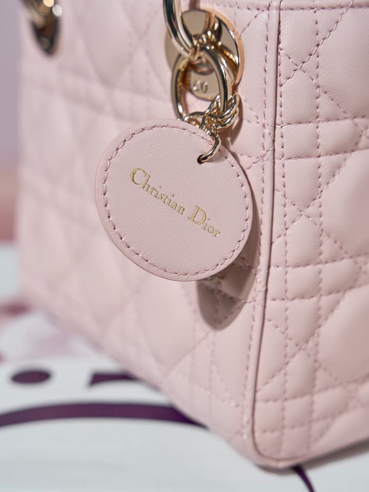 Dior Classic Lady Lambskin Handbag in Blush Pink