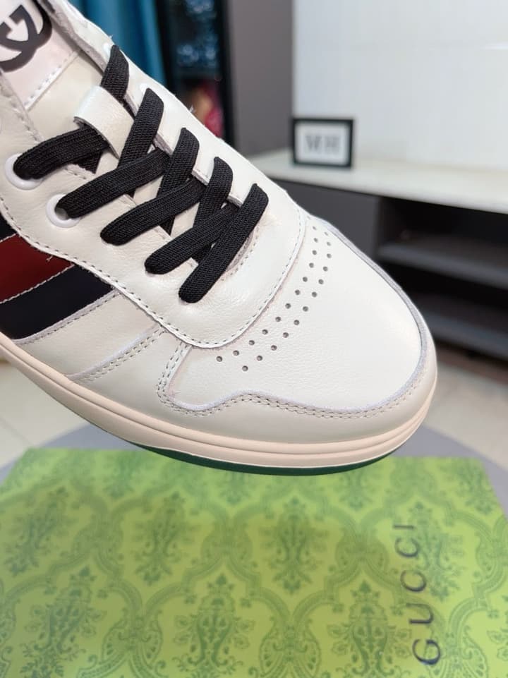 Gucci New Season Casual Fashion Sneakers in Black With Web Stripe