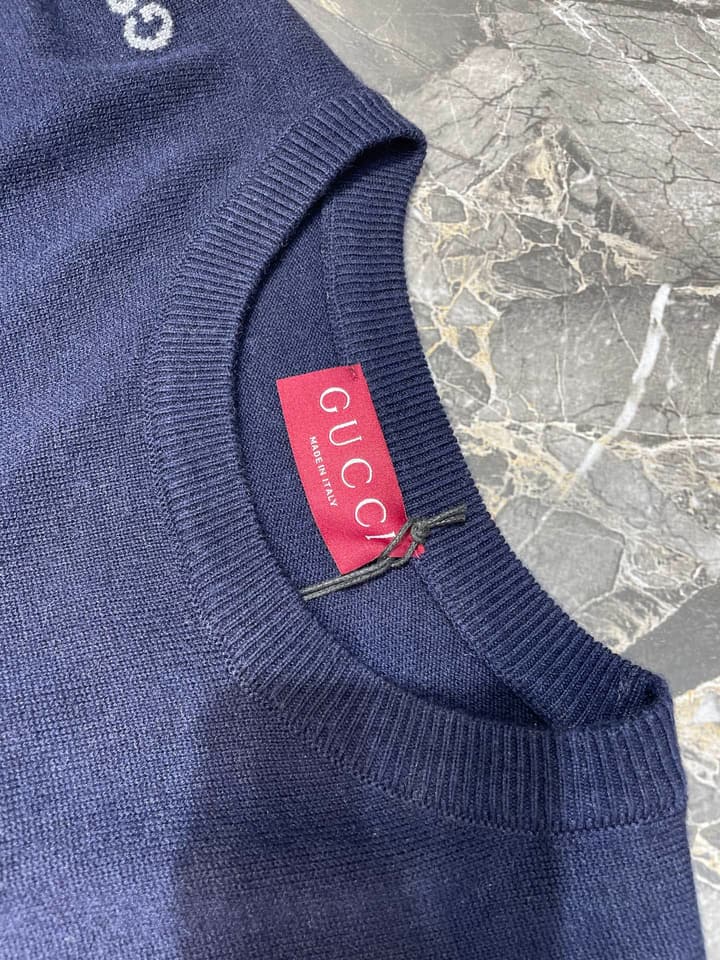 Gucci Embroidered Top – 2025FW in Dark Blue