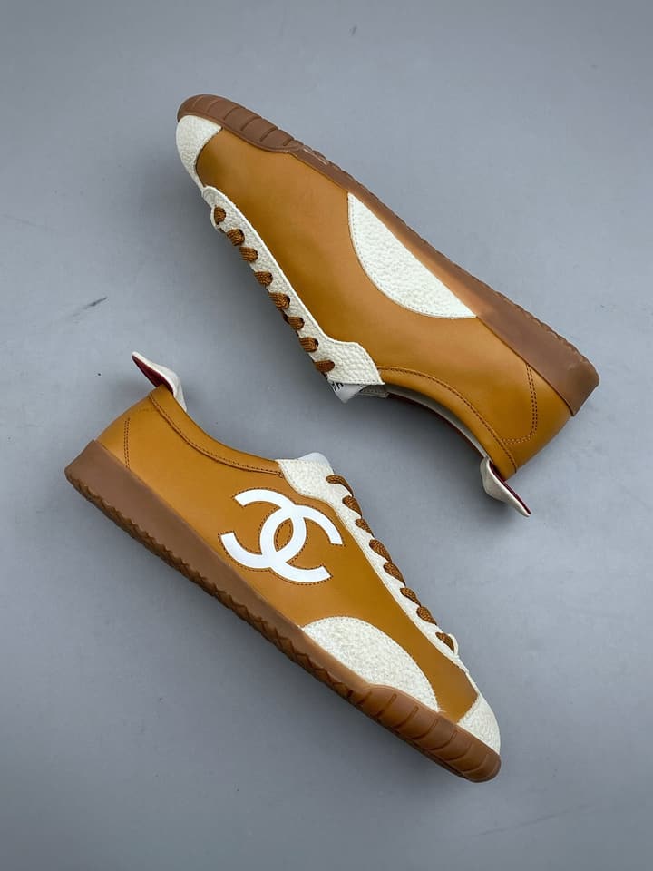 Chanel Panda German Training Sneakers – 2026 Spring/Summer Collection – 26P in Tan And White