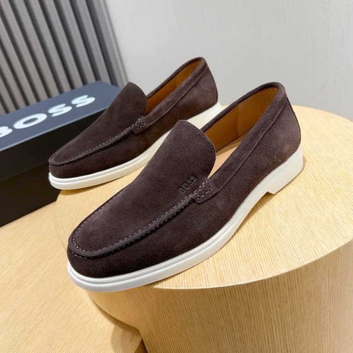 Boss Suede Slip-On Loafers