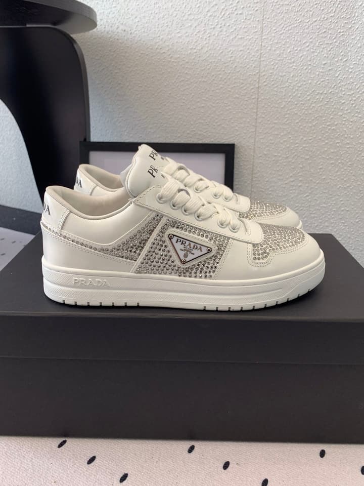 Prada Studded Leather Casual Sneakers