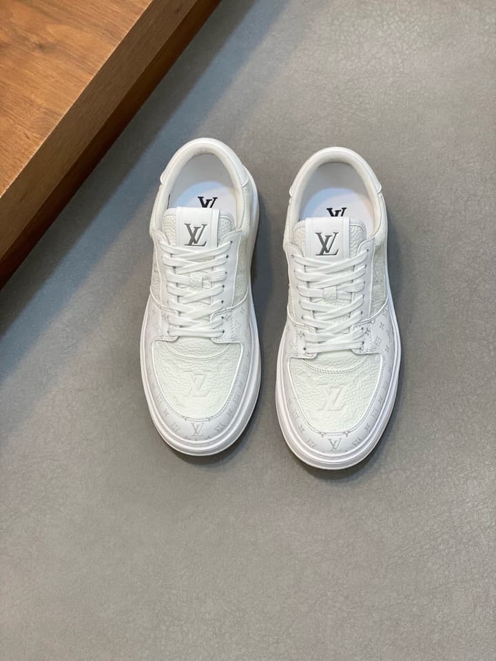 Louis Vuitton Nappa Leather Lightweight Sneakers in All White