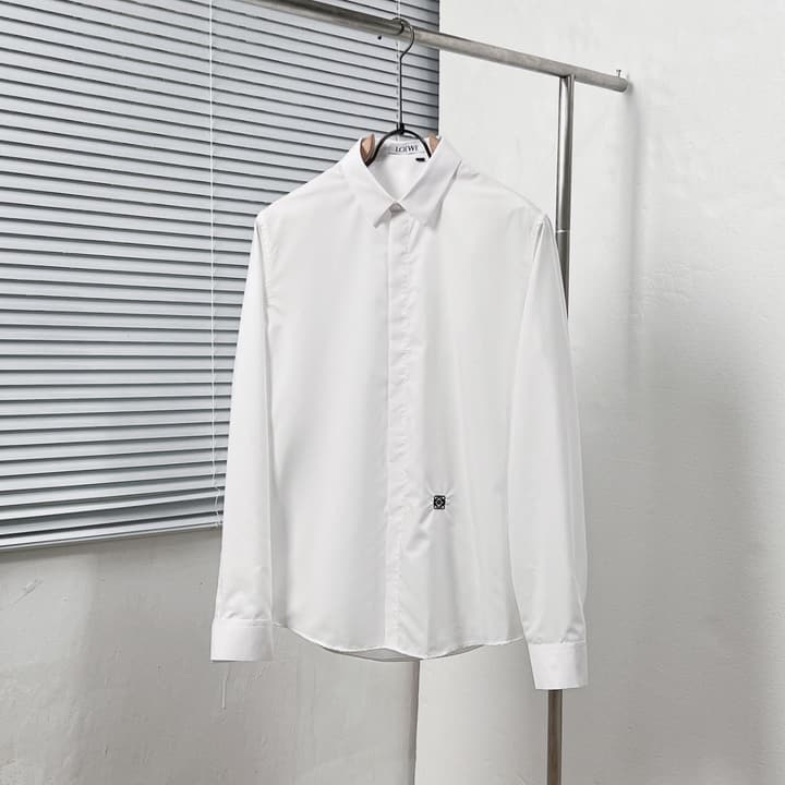 Loewe Crest Embroidered Shirt in Black