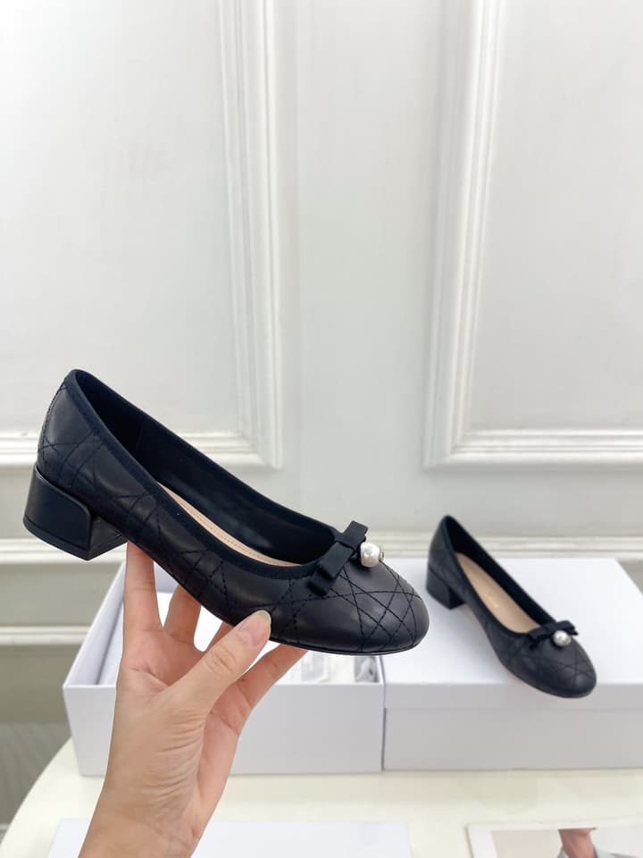 Dior Cannage Pearl Ballet Pumps – 2024 Spring/Summer Collection in Black