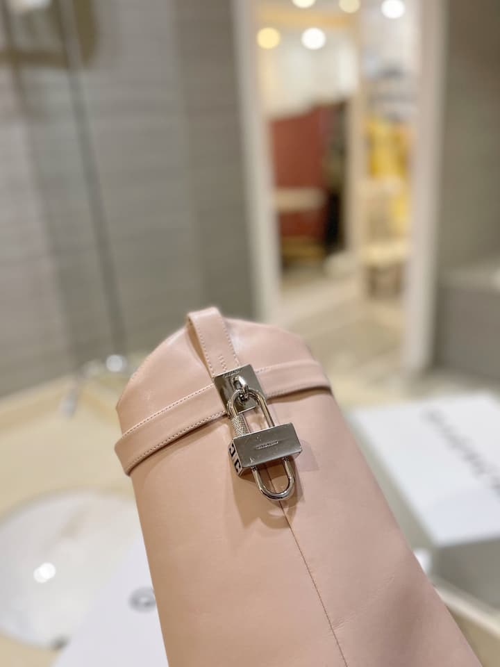 Givenchy Embroidered Lock Ankle Boots – 2023SS in Blush Leather