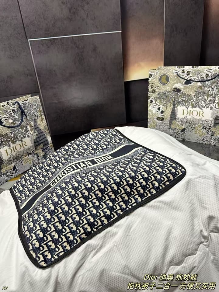 Dior Pillow Blanket Cushion in Black And White Oblique