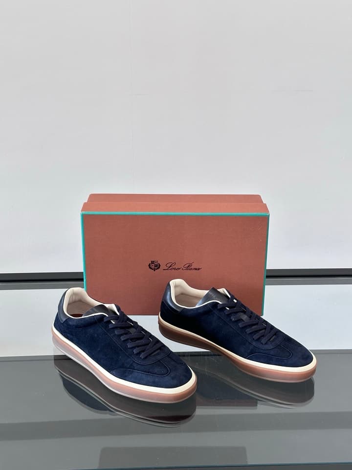 Loro Piana WeekendWalk Suede Sneakers in Cream Suede