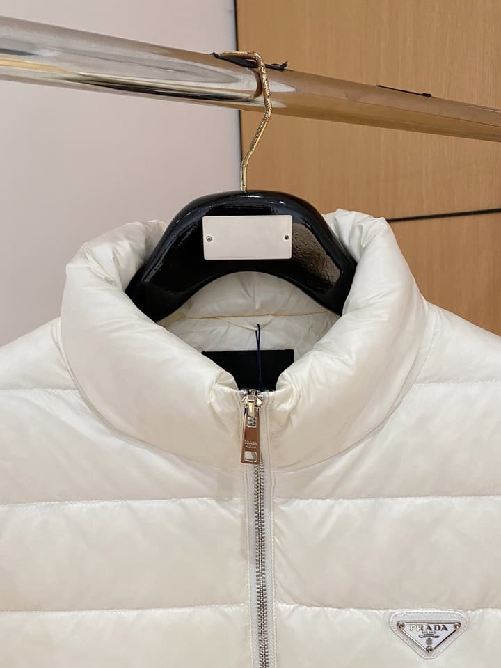 Prada Spliced Knit Down Jacket – FW2024 in Black Knit Down Jacket
