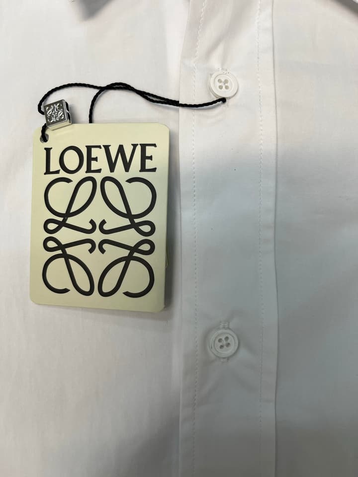 Loewe Anagram Pocket Cotton Shirt in Blue