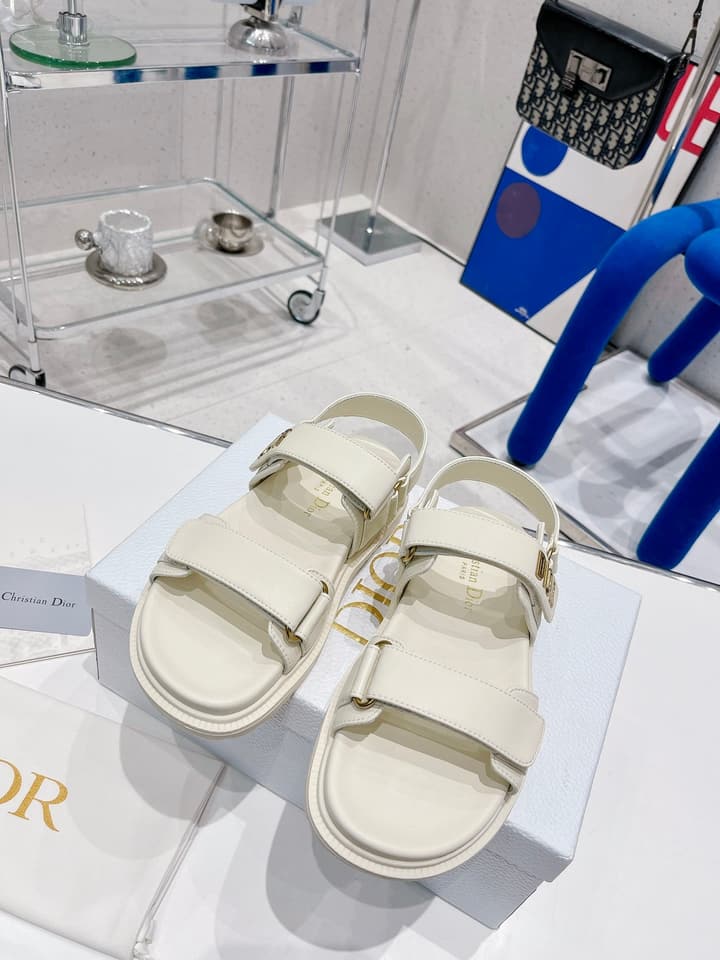 Dior 2022 New Color Velcro Sandals in Gold
