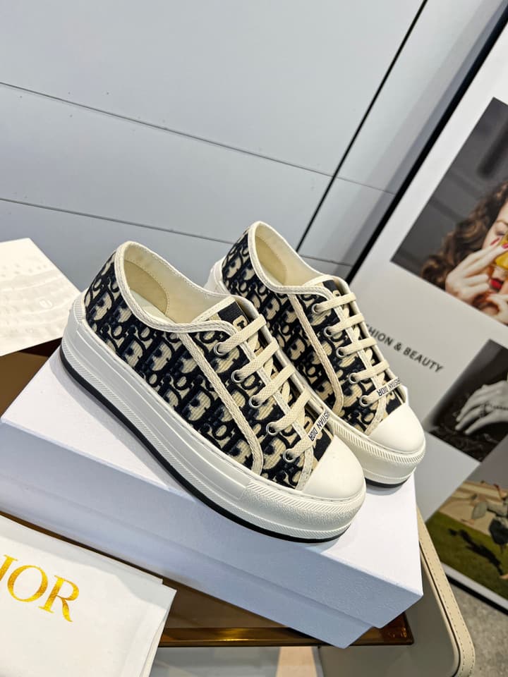 Dior Spring/Summer Runway Platform Sneakers in Black Oblique Pattern