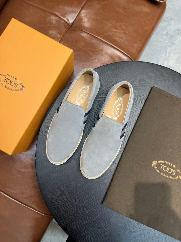 Tod's Suede Pebble-Sole Loafers