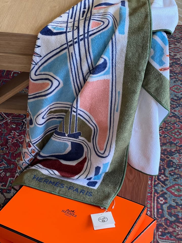Hermès Palm Tree Cotton Beach Towel