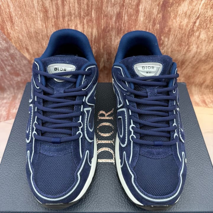 Dior B30 Technical Fabric Sneakers in Navy Blue Mesh B30 Sneaker