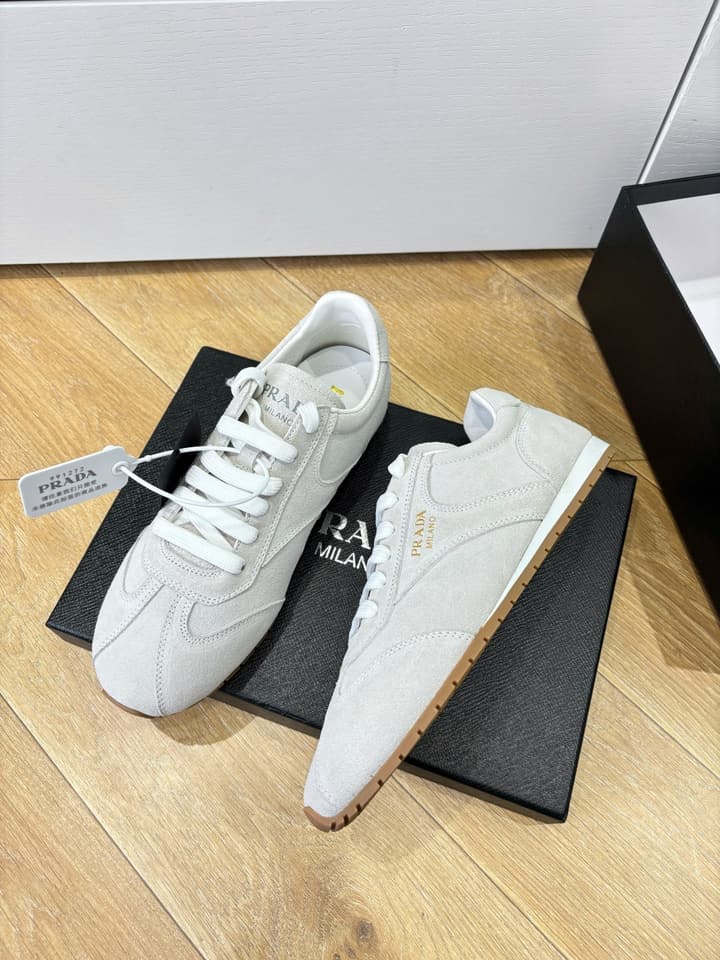 Prada FW25 German Training Shoes in Dark Brown Suede