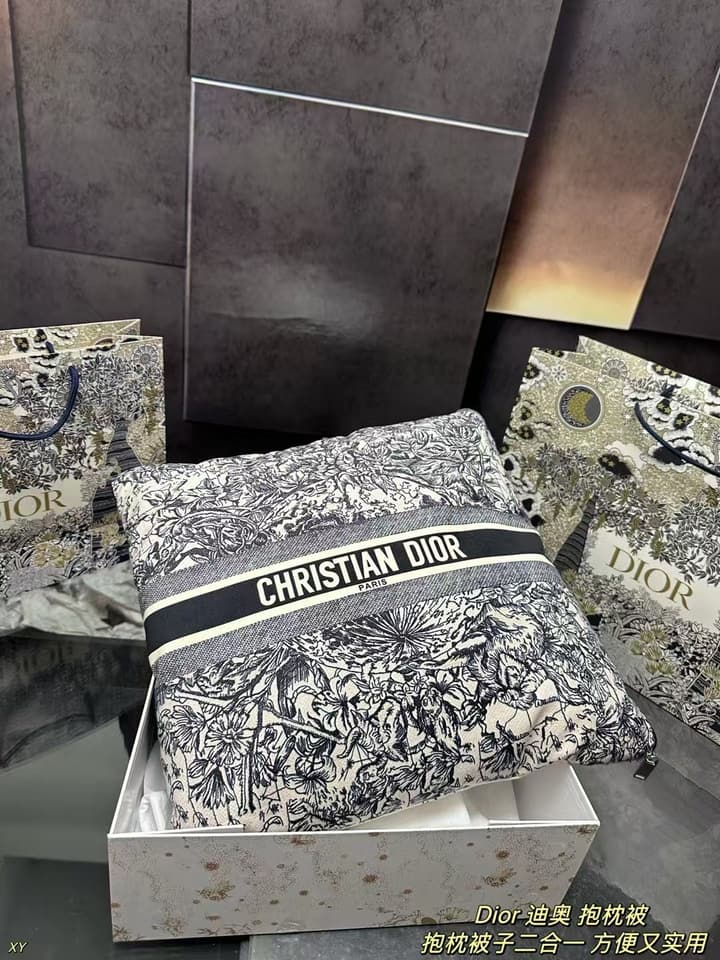 Dior Pillow Blanket Cushion in Black And White Oblique
