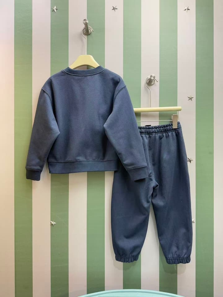 Moncler Kids Crewneck Sweatshirt Tracksuit – Kids Collection – 2025FW in Dark Navy Set