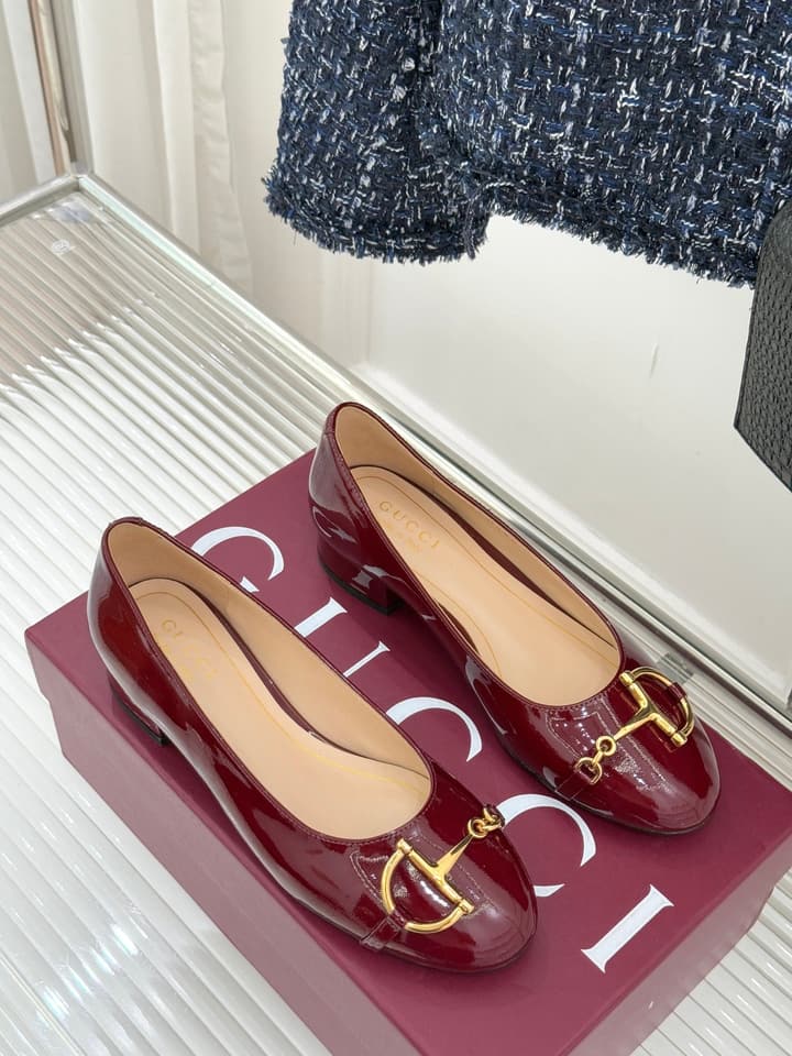 Gucci Horsebit Block Heel Pumps – 25FW in Deep Burgundy Patent Leather