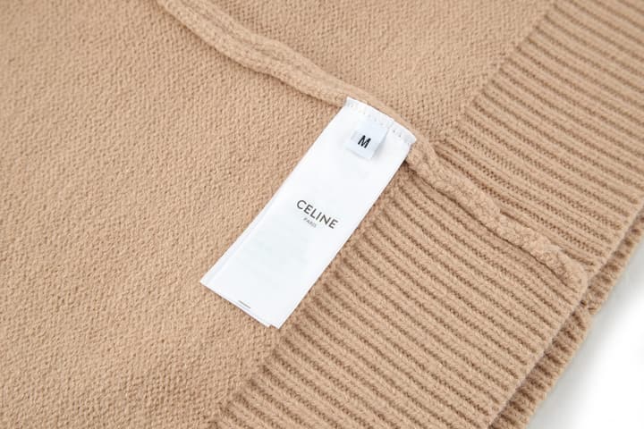 Celine Triomphe Embroidered Knit Sweater in Black